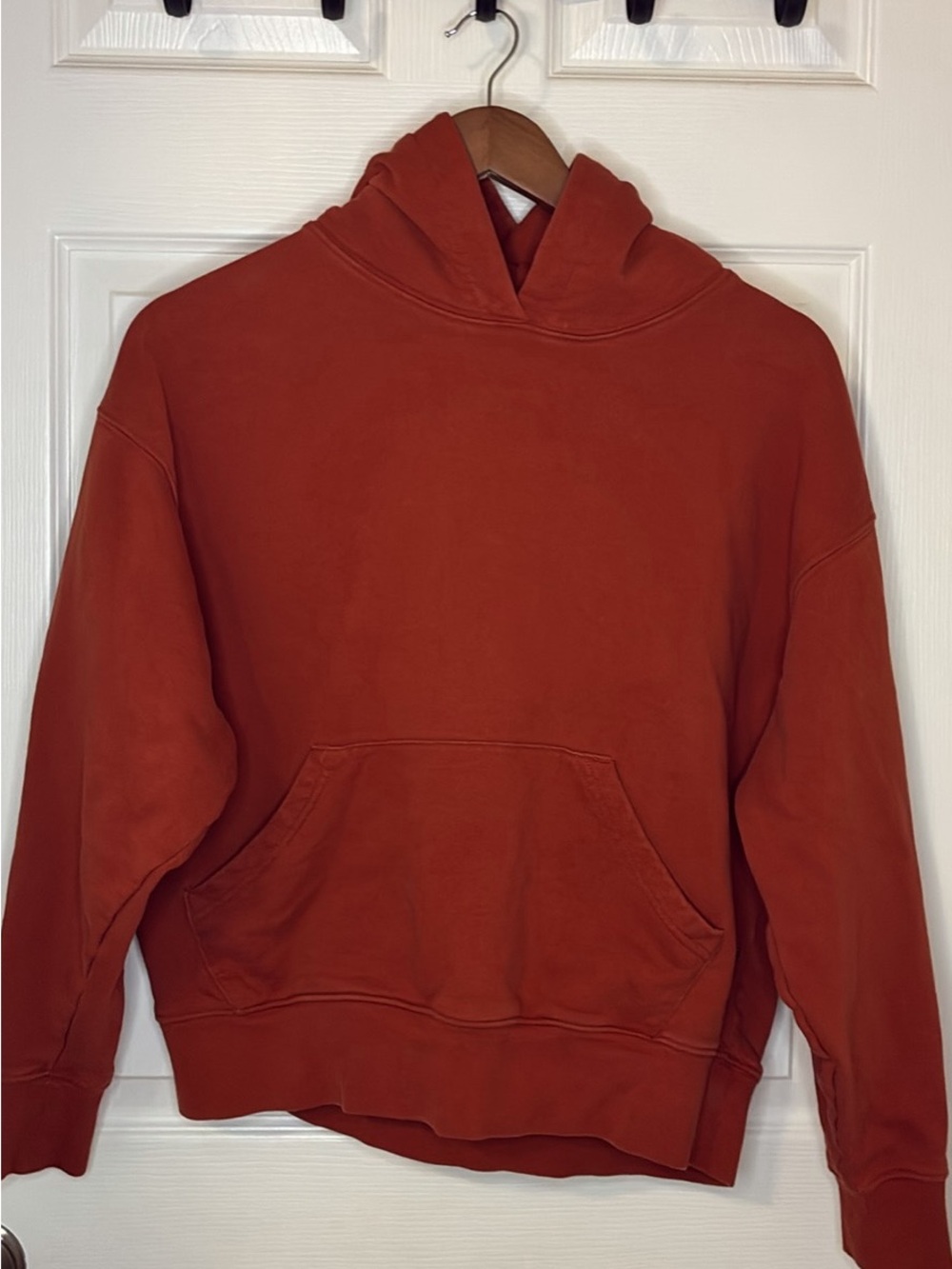 WeWoreWhat Rust-Red Oversized Pullover Hoodie